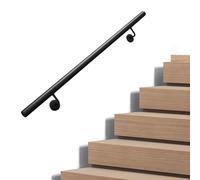 Lanmmraifc Corrimano per Scale da 30 a 600 cm, per Interni ed Esterni, per soppalchi, Anziani, balaustra, Supporto per corridoio, Kit di Barre di Sicurezza in Metallo Nero(30cm)