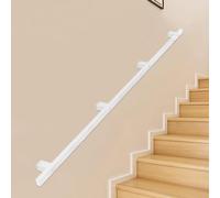 Lanmmraifc Corrimano per Scale in Metallo Bianco per Scale da 1, 2, 3, 4, 5 e 6 Metri, corrimano Moderno per Scale in Ferro zincato per Montaggio a Parete per Interni ed Esterni(80cm)
