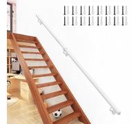 Lanmmraifc Corrimano per Scale Moderne, ringhiera Antiscivolo, Asta di Supporto per corridoi, Ville, edifici, Loft, Kit di Barre di Sicurezza in Ferro battuto Bianco, 30-600 cm(210cm)
