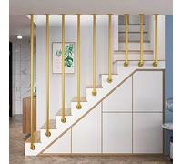 Lanmmraifc Corrimano per Scale, ringhiera per Scale a Tubo Tondo, parapetto per balaustra Montato a soffitto, corrimano per Scale Antiscivolo di Tipo L con raccordi per Interni ed Esterni, Oro(60cm)