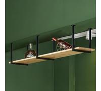 Lanmmraifc Mensola espositiva da soffitto, mensole decorative galleggianti industriali a 1 livello, scaffale portaoggetti per cucine, portabottiglie multiuso in ferro nero(60x30x40cm)