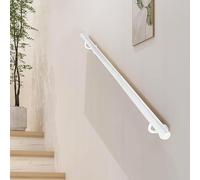 Lanmmraifc Ringhiera Moderna per Scale, corrimano in Ferro battuto Bianco da 30-600 cm, corrimano per Scale Esterne da Parete per Anziani e Bambini, Asta di Supporto per corridoio di Sicurezza(350cm)