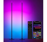 Lanmonlily Lampada da Terra LED, app compatibile con Alexa e Google Assistant, musica Sincronizzazione e Timer e DIY Modalità, 16 milioni di colori Lampada da terra elegante per camera 2 pezzi