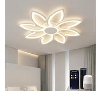 Lanmorn Smart WiFi Lampadario Soggiorno Compatibile con Alexa e Google Home, Plafoniera Led Dimmerabile con Telecomando Lampada da Soffitto, Luce da Soffitto per Camera da Letto, Salotto