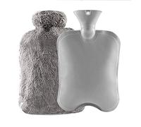 LANMOU Borsa dell'Acqua Calda Borsa per l'acqua Calda con Peluche Morbida Copertura Premium Bottiglia di Acqua Calda Hot Water Bottle, Morbido e Confortevole (2000ml,gray)