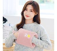 LANMOU Hot Water Bottle with Fleece Cover uk 2 pack, Large Hot Water Bag Big 1.2l with Soft Premium Fluffy Cover, 1.2 Liter Large Capacity or Hot and Cold Compress, Secret Santa Gifts (1000ml,Pink)