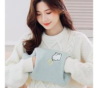 LANMOU Hot Water Bottle with Fleece Cover uk 2 pack, Large Hot Water Bag Big 1.2l with Soft Premium Fluffy Cover, 1.2 Liter Large Capacity or Hot and Cold Compress, Secret Santa Gifts (2000ml,Green)