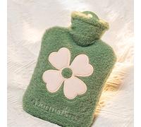 LANMOU Hot Water Bottle with Soft Cover, Hot Water Bag with Soft Faux Fur Warm for Period Pain, Neck and Shoulders, Back Great Gift for Women, Seniors & Children (1000ml,green)