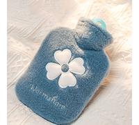 LANMOU Hot Water Bottle with Soft Cover, Hot Water Bag with Soft Faux Fur Warm for Period Pain, Neck and Shoulders, Back Great Gift for Women, Seniors & Children (1000ml,blue)