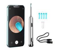 LANMOU Otoscopio con Telecamera e Luce LED Otoscopio WiFi Senza Fili da 12MP Strumento di Pulizia Dell'orecchio con 4 Cucchiai Auricolari in Silicone, Pulizia Orecchie per iPhone & Android (White)