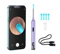 LANMOU Otoscopio con Telecamera e Luce LED Otoscopio WiFi Senza Fili da 12MP Strumento di Pulizia Dell'orecchio con 4 Cucchiai Auricolari in Silicone, Pulizia Orecchie per iPhone & Android (Purple)