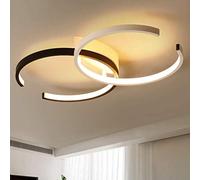 LANMOU Plafoniera LED Dimmerabile, 36W Lampada da Soffitto Moderna con Telecomando, 2-C Design Plafoniera Cameretta In Alluminio, 55cm Plafoniera Soffitto Per Soggiorno Camera da Letto Ufficio