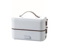 LANMOU Scaldavivande Elettrico Scatola per il Pranzo Riscaldata da 300W Scaldavivande Portatile Contenitore in Acciaio Inox 304, A Prova di Perdite e Spegnimento Automatico (2 Layer)