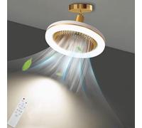 LANMOU Ventilatore da Soffitto con Luce e Telecomando, E27 Plafoniera LED con Ventilatori, Angolo Regolabile, 30W LED Dimmerabile Lampada con Ventilatore da Soffitto per Camera da Letto, Cucina