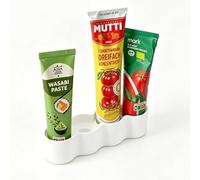 LANMU Supporto per 4 tubi, organizer per frigorifero per senape, maio, marmellata di pomodoro, supporto per tubi standard da 16-18 mm