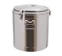 LANNADD Contenitore termico da 40 l, in acciaio inox 201, grande capacità, con coperchio e maniglie per feste, ristoranti, mense