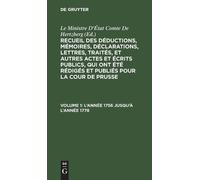 L'Année 1756 Jusqu'à l'Année 1778 (Copertina rigida)