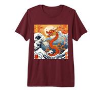L'Anno del Drago 2024 Grande Onda Capodanno Cinese Maglietta Premium