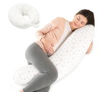 Lannvan Cuscino Allattamento e Gravidanza - Cuscino per Allattamento Neonato con Federa in Velluto - Cuscino Gravidanza per dormire con Copertura Sfoderabile e Lavabile - Bianco