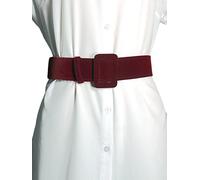 LANOBA Cintura da donna in velluto a vita alta, stile vintage, 5 cm di larghezza, 106,7 cm di lunghezza, Borgogna, taglia unica
