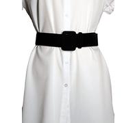 LANOBA Cintura da donna in velluto a vita alta, stile vintage, 5 cm di larghezza, 106,7 cm di lunghezza, nero, taglia unica