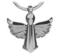 LANOLU Portachiavi con angelo custode, con ciondolo a forma di angelo custode, ciondolo portafortuna per auto, con spazio per incisione, regali per patente, angelo portafortuna, s, portachiavi