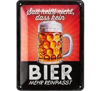 LANOLU Targa in metallo retrò con scritta in lingua tedesca "Birra SATT DURST" - Divertente cartello con scritta decorativa per cantina delle feste, decorazione per tavolo di tribù, idea regalo per