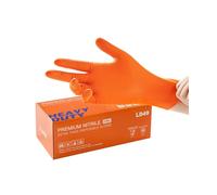 LANON 8 Mil Guanti Monouso in Nitrile Arancioni, Guanti Meccanico Resistenti, Alimenti, Antiscivolo, Senza Lattice, Senza Polvere, Completamente Diamante, Taglia L (100 Guanti)