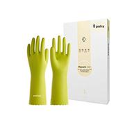 LANON wahoo 3 Paia Guanti Pulizia Casa, Guanti da Cucina per Lavastoviglie con Fodera in Cotone, Riutilizzabili, Impermeabile, Senza Latex, Verde, M