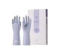 LANON Wahoo 3 Paia Guanti Pulizia Casa, Guanti da Cucina Sfoderati per Lavare i Piatti, Riutilizzabili, Impermeabile, Antiscivolo, Senza Latex, Blu Islandese, S