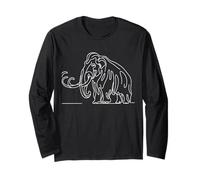 Lanoso Mammoth Line Art Ice Age Preistorico Animale Maglia a Manica
