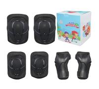 LANOVAGEAR Protezioni Skateboard Bambini,Protezioni Pattini Bambina,Ginocchiere Gomitiere Set per Bambini,6-in 1 per Skateboarding,Pattinaggio linea Monopattino,Biciclette (nero-lk, M)