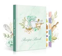 Lanpn A5 Libro di Ricette da Scrivere, Quaderno per Ricette in Pelle Il Mio Ricettario, Recipe Cook Journal Book to Write in Your own Recipes, Libri di Cucina Cooker Girl Libro, Verde
