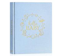 Lanpn Album Diario Nascita Bambino Bambina, Libro Nascita Bimbo Bimba, Album Foto Fotografico Neonato Bambini per Incollare Foto e Scritte, Baby Book Regalo per Primo Anno a 5 Anni, Inglese, Blu
