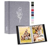 Lanpn Album Fotografico 10x15 100 con Tasche 2 Confezioni, Piccolo Mini Biancheria Album Foto Portafoto Verticale Tascabile Tasca Grigio