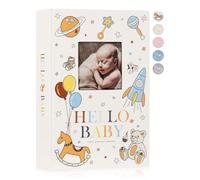 Lanpn Album Fotografico Bambino 10x15 300 Tasche, Lino Album Foto Nascita Regalo Battesimo Bimbo, Album Portafoto Neonato con area di scrittura memo, Album Battesimo Bimba Ragazza Bambino Colorato