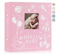 Lanpn Album Fotografico Bambino 10x15 600 Tasche, Lino Inserire gli Album Foto Nascita Bimbo Regalo, Album Portafoto Neonato, Album Battesimo Bimba Ragazza Bambino Rosa