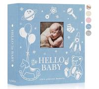 Lanpn Album Fotografico Bambino 10x15 600 Tasche, Lino Inserire gli Album Foto Nascita Bimbo Regalo, Album Portafoto Neonato, Album Battesimo Bimba Ragazza Bambino Blu