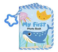 Lanpn Album fotografico con scritta "My First Baby", contiene 17 foto da 10 x 15 cm, libro di famiglia in panno morbido con nome, etichette adesive, in tessuto, idea regalo per bambini da 10 x 15 cm