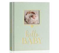 Lanpn Album Nascita Bambino e Bambina, Libro dei Ricordi Neonato per Primo Anno a 5 Anni, Albums Fotografico Neonato per Incollare Foto e Scritte, Diario Regalo Bimbo (Inglese, Verde, 154 Pagine)