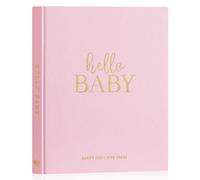 Lanpn Album Nascita Bambino e Bambina, Libro dei Ricordi Neonato per Primo Anno a 5 Anni, Albums Fotografico Neonato per Incollare Foto e Scritte, Diario Regalo Bimbo (Rosa, 154 Pagine, Inglese)