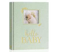 Lanpn Album Nascita Bambino e Bambina - Libro dei Ricordi Neonato per Primo Anno a 5 Anni - Albums Fotografico Neonato per Incollare Foto e Scritte - Diario Regalo Bimbo (Inglese, Verde, 154 Pagine)