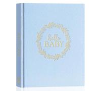 Lanpn Album Nascita Bambino e Bambina, Libro dei Ricordi Neonato per Primo Anno a 5 Anni, Albums Fotografico Neonato per Incollare Foto e Scritte, Diario Regalo Bimbo (Inglese, 154 Pagine, Blu)