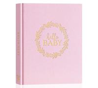 Lanpn Album Nascita Bambino e Bambina, Libro dei Ricordi Neonato per Primo Anno a 5 Anni, Albums Fotografico Neonato per Incollare Foto e Scritte, Diario Regalo Bimbo (Inglese, 154 Pagine, Rosa)