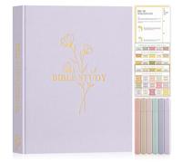 Lanpn Diari di Studio Biblico per Donne con Adesivi e Evidenziatori, Diario Devozionale Quotidiano, Journal di Preghiera Biblica, Chiesa Bible Study Regali Religiosa Cristiana, Viola, Inglese