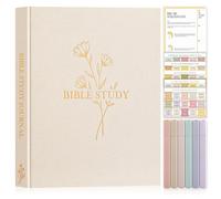 Lanpn Diari di Studio Biblico per Donne con Adesivi e Evidenziatori, Diario Devozionale Quotidiano, Journal di Preghiera Biblica, Chiesa Bible Study Regali Religiosa Cristiana, Beige, Inglese