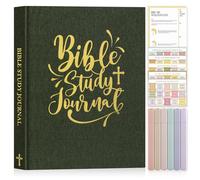 Lanpn Diari di Studio Biblico per Donne con Evidenziatori e Adesivi, Diario Devozionale Quotidiano, Journal di Preghiera Biblica, Chiesa Bible Study Regali Religiosa Cristiana, Verde, Inglese