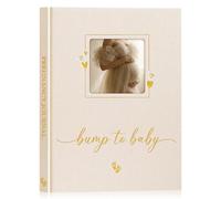 Lanpn Diario della Gravidanza Mamma 105 Pagine, Libri Ricordi Gravidanza Organizzare il Parto, Album Libro Gravidanza per Fotografie Ecografie, Regalo Future Mamma Donne Incinte, Beige, Inglese