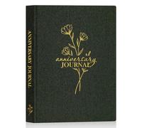 Lanpn Diario dell'anniversario di matrimonio, dal 1° anno al 70° anniversario, album di ricordi in lino per coppie, diario degli sposi, regalo per l'anniversario di matrimonio (Verde, 190 pagine)