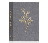 Lanpn Diario dell'anniversario di matrimonio, dal 1° anno al 70° anniversario, album di ricordi in lino per coppie, diario degli sposi, regalo per l'anniversario di matrimonio (Grigio, 190 pagine)